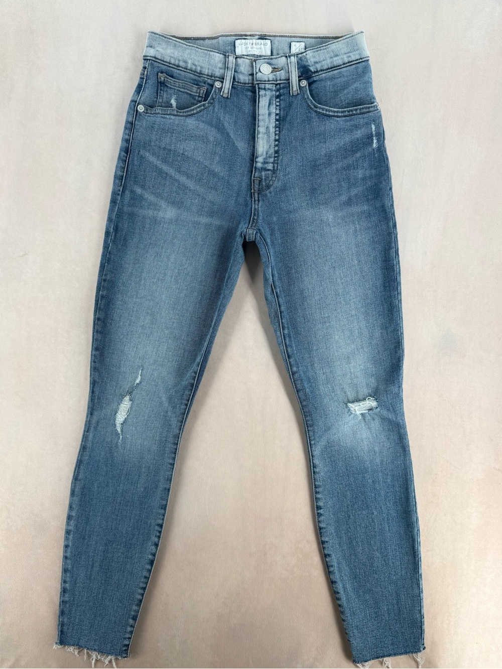 Lucky Brand Bridgette High Rise Skinny Distressed Jeans Size 4 27